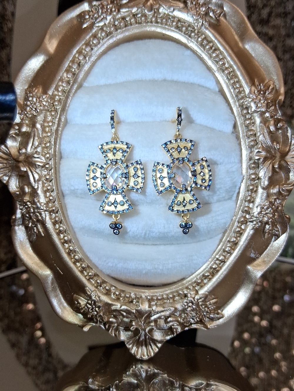 Imperial Fleur Earrings! Sterling Silver and 14kt Matte Gold Plating